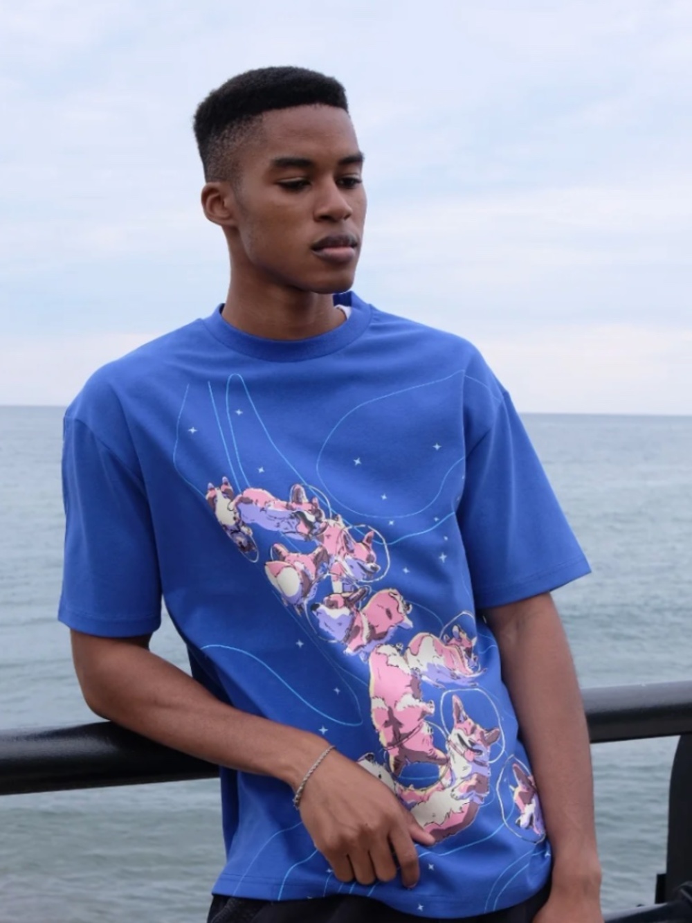 NWOT Bibisama "Space Corgis" T-Shirt, M